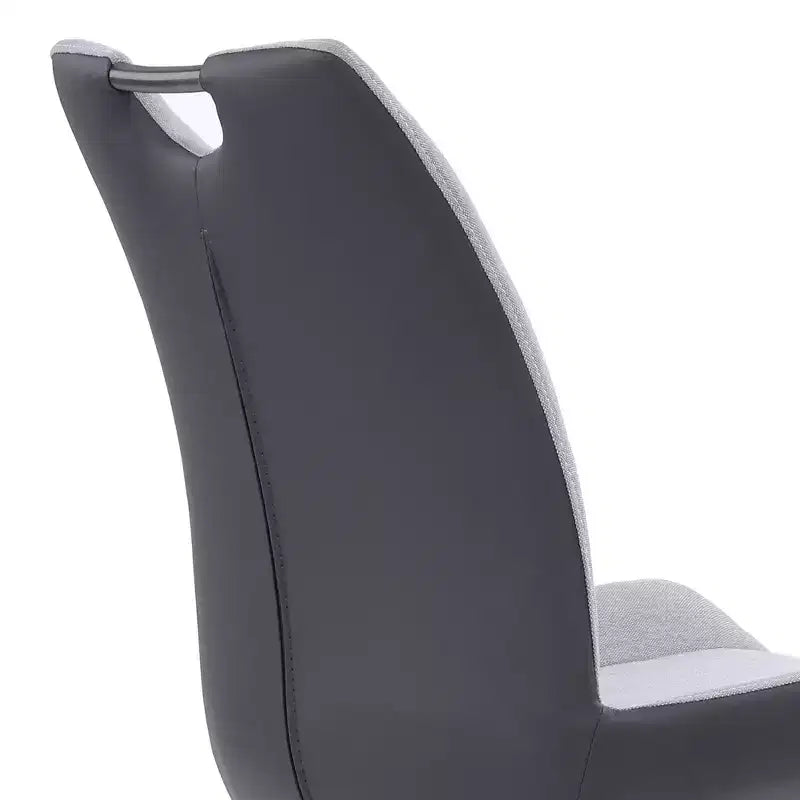 Sedia da pranzo contemporanea, rivestimento in tessuto color peltro, struttura in legno, pulire a chiazze