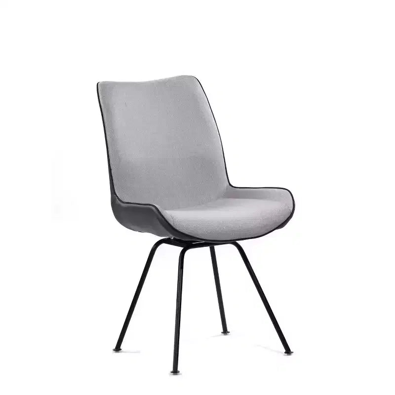 Sedia da pranzo contemporanea, rivestimento in tessuto color peltro, struttura in legno, pulire a chiazze
