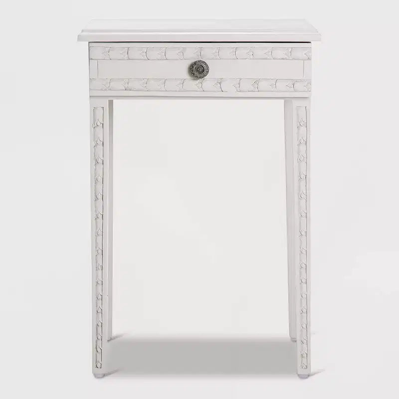 Tavolino/Comodino con cassetto grigio chiaro