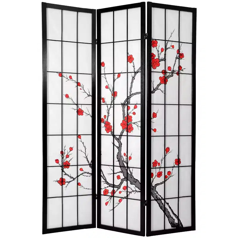 Oriental Furniture 6' Tall Blossom Shoji Screen