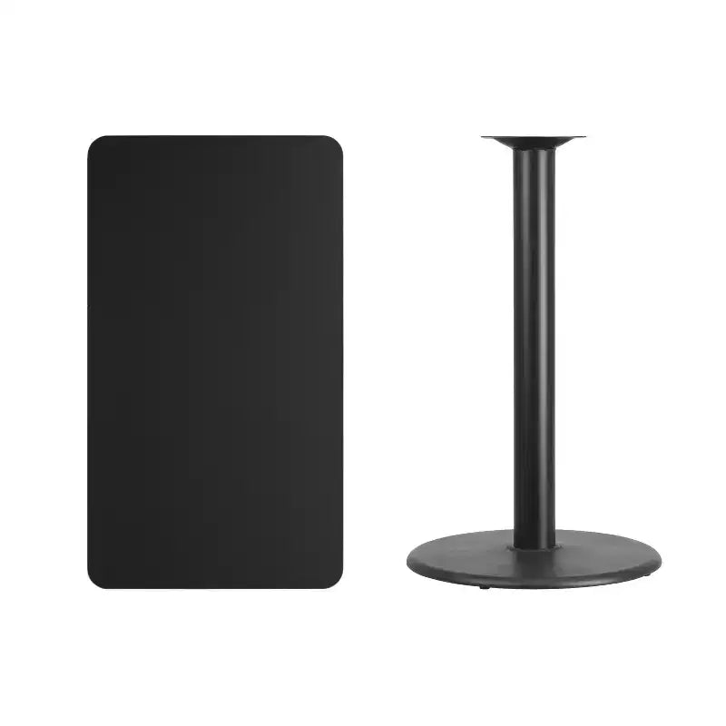 Piano tavolo laminato rettangolare 24'' x 42'' con base tavolo rotonda altezza bar 24''