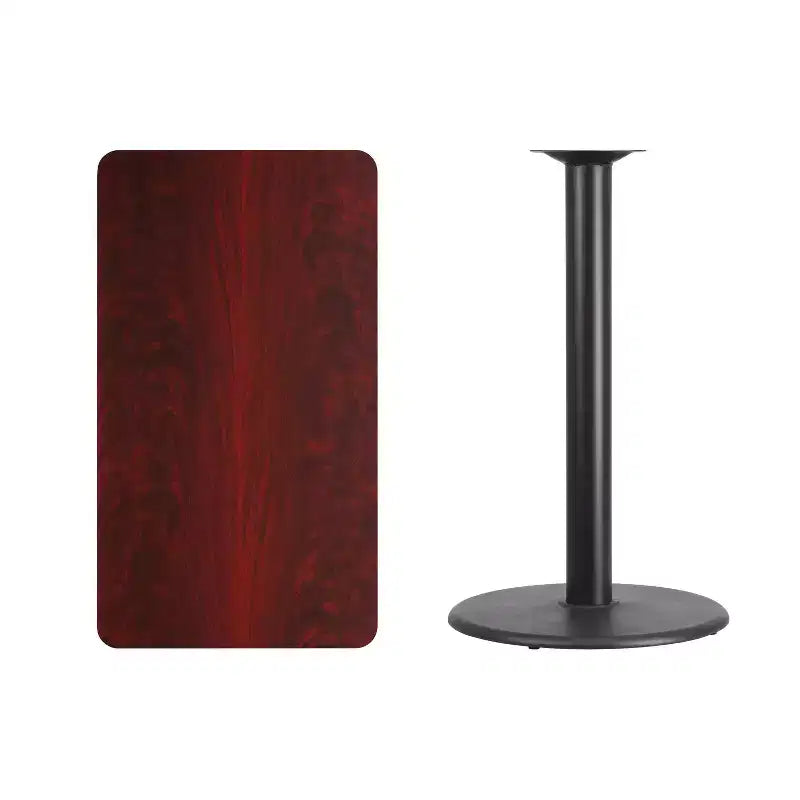 Piano tavolo laminato rettangolare 24'' x 42'' con base tavolo rotonda altezza bar 24''