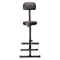 Sgabello portatile imbottito con schienale per DJ, musicisti, artisti, con limite di peso di 136 kg e altezza regolabile, nero