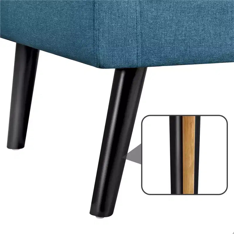 Poltrona moderna, poltrona decorativa in tessuto trapuntato con gambe in legno di gomma