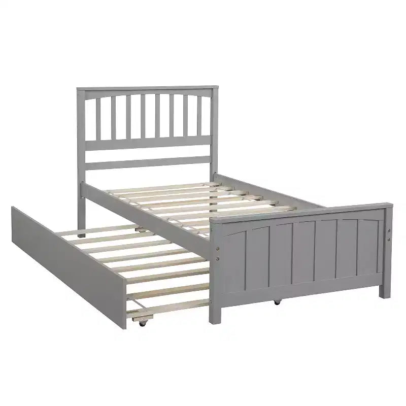 Letto a piattaforma a una piazza con letto estraibile