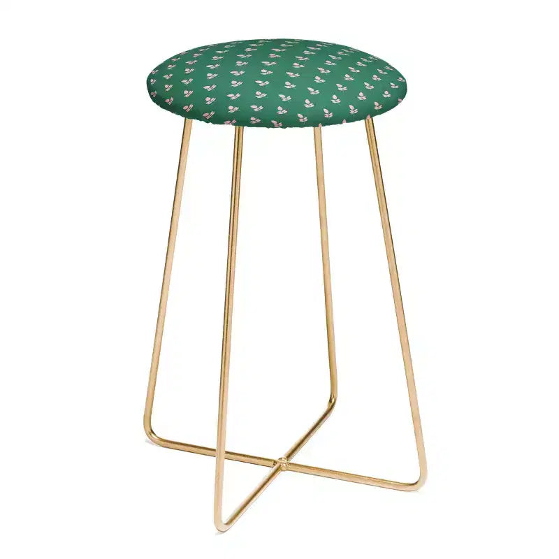 Sgabello da bar altezza bancone "Retro Pink Leaf"