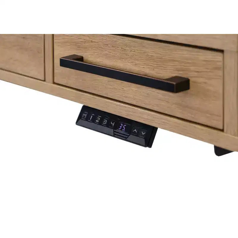 Scrivania Elettronica Moderna con Piano in Laminato Legno Regolabile in Altezza