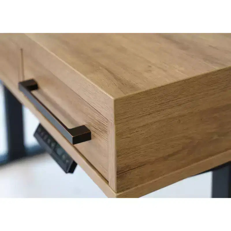Scrivania Elettronica Moderna con Piano in Laminato Legno Regolabile in Altezza