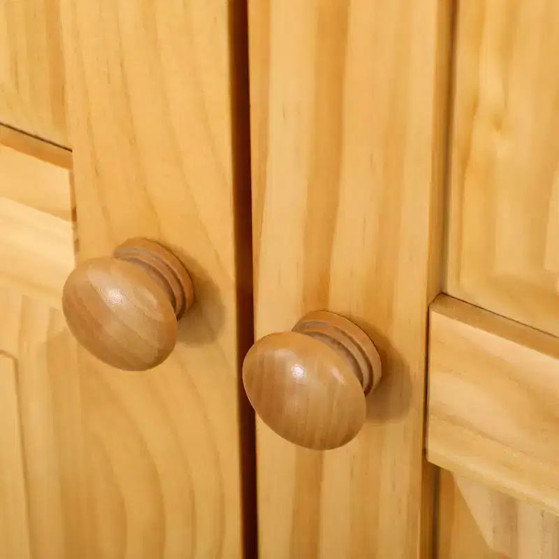 Credenza da cucina a 67 ante in legno di pino, armadietti a pavimento con ante e ripiani regolabili, meccanismo di chiusura ammortizzata