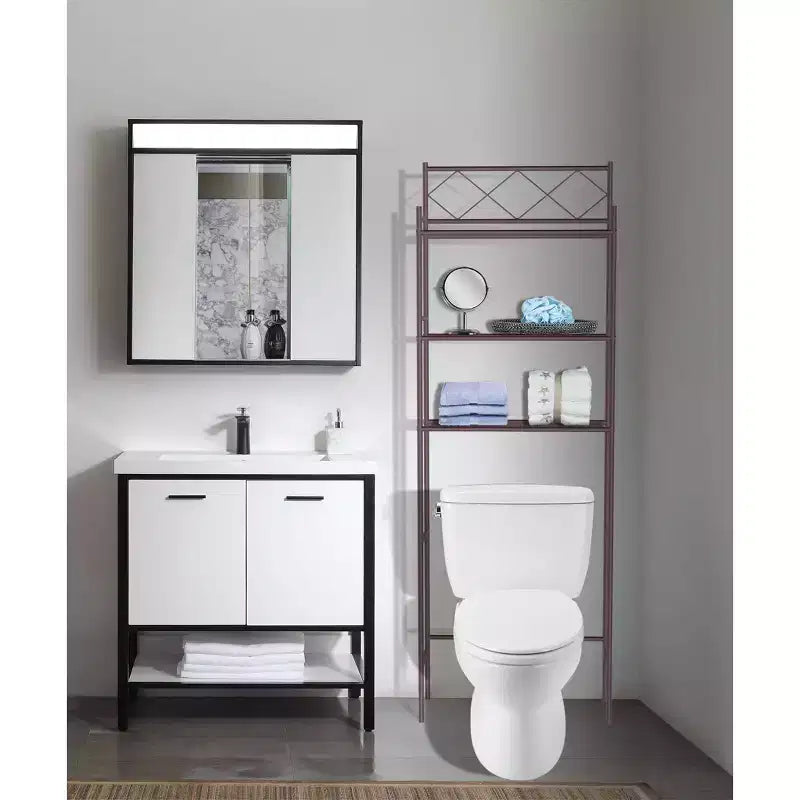 Organizzatore e salvaspazio da bagno sopra il WC in metallo