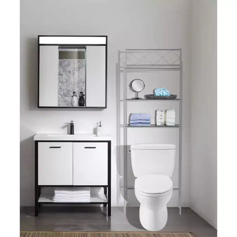 Organizzatore e salvaspazio da bagno sopra il WC in metallo